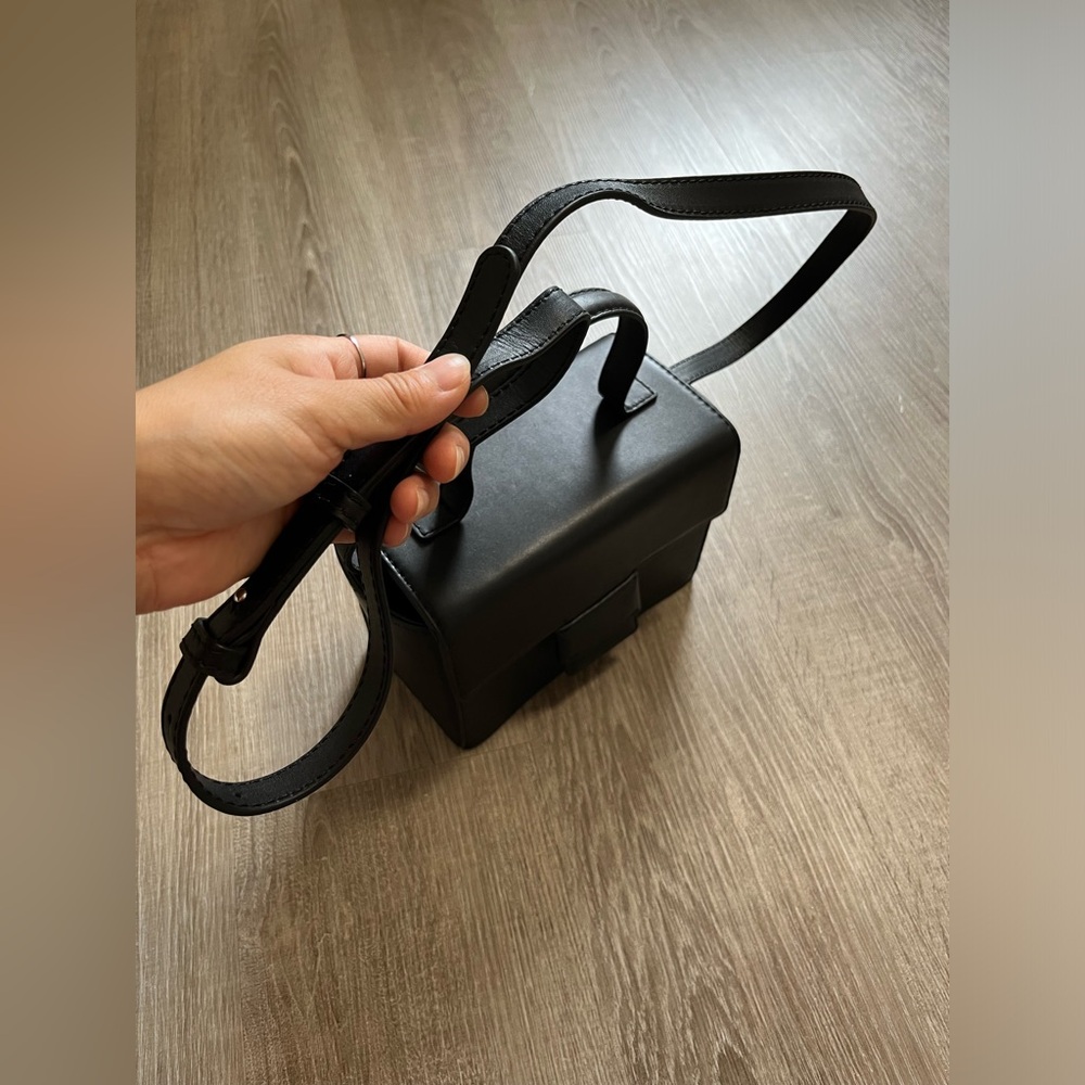 Steven Alan Meryl Cow Leather Crossbody Camera Box Bag Purse In Black - Picture 10 of 11